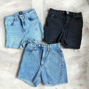 Women’s Denim Shorts Bundle - 3 Pairs Mixed Brands